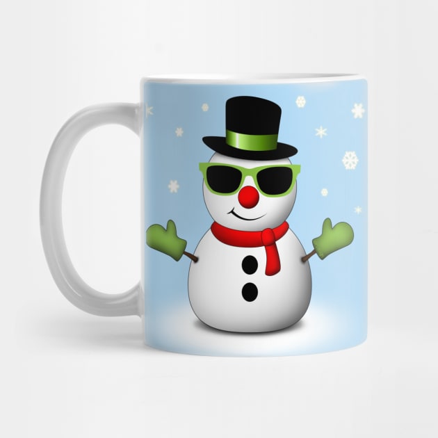 Cool Snowman with Shades and Adorable Smirk by PLdesign